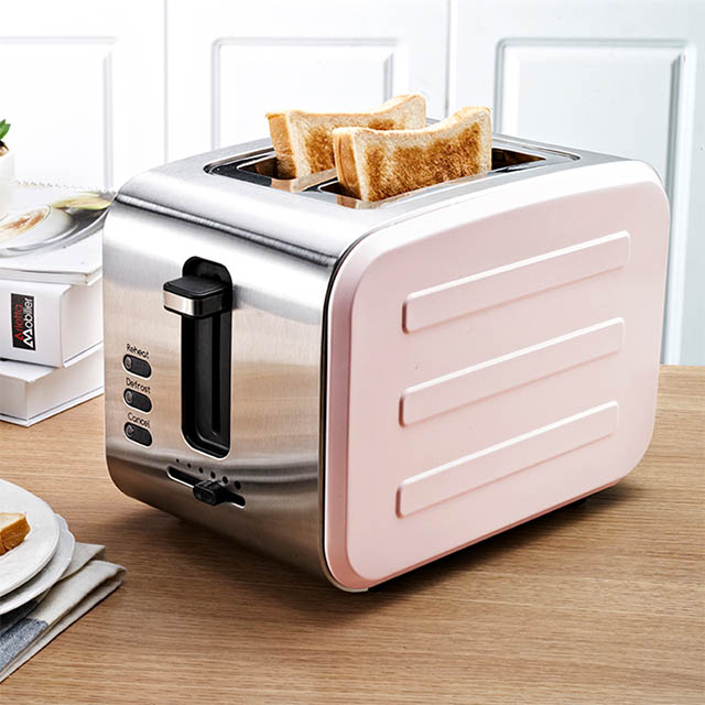 2-Slice Toaster Stainless Steel Toaster with 6 Bread Shade Setting Wide Slot