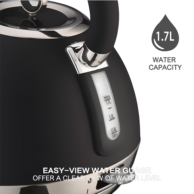 Electric Kettle 1.8L Retro Style Stainless Steel Water Kettle Cordless Tea Kettle with LED Indicator
