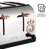 4-Slice Toaster Retro Style Stainless Steel Toaster with 6 Bread Shade Setting Wide Slot