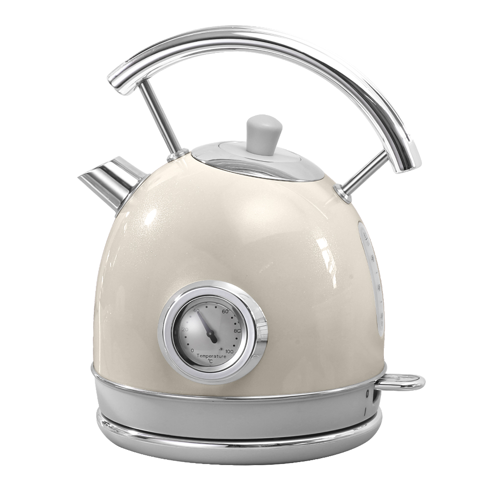 Electric Kettle 1.8L Retro Style Stainless Steel Water Kettle Cordless Electric Teapot with LED Indicator