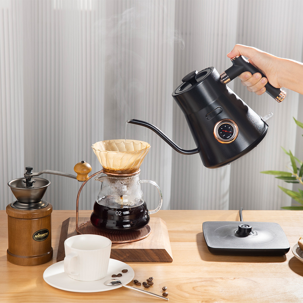 Electric Kettle 0.8L Gooseneck Pour Over Kettle for Coffee & Tea Stainless Steel Teapot